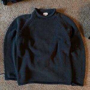 Vintage 90s J. Crew black cotton rollneck sweater